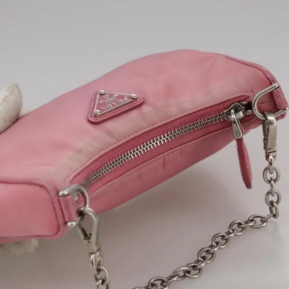 PRADA Shoulder Bag Nylon 2way Pink Silver Auth 111069 - Picture 7 of 16